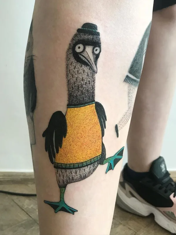 color illustrative tattoo auf calf #35299 | Tätowierer Wujek