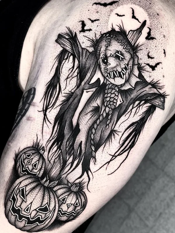 black and grey blackwork татуировка на upper arm #35345 | Тату мастер Angelo Parente