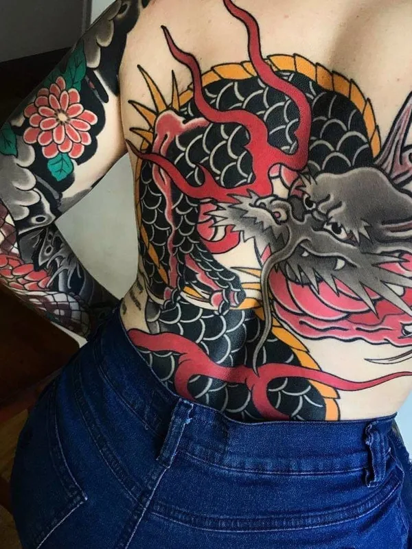 color japanese tatouage sur full back #35366 | Artiste tatoueur Ian Det