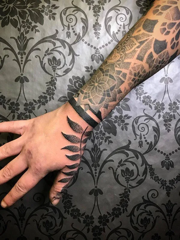 black blackwork tattoo on forearm #29249 | Tattoo Artist Deryn Twelve