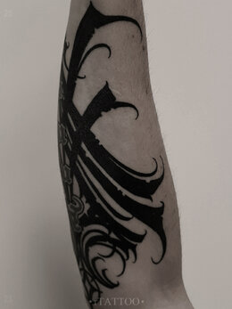 Darklettering tattoo