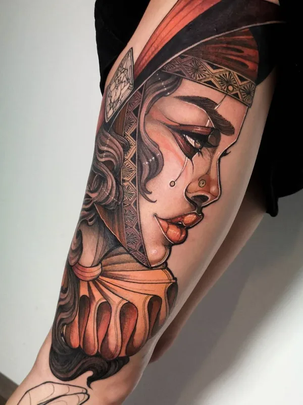 female color neo traditional Tatuaggio su forearm #35983 | Tatuatore Isabella Chiara Filouino