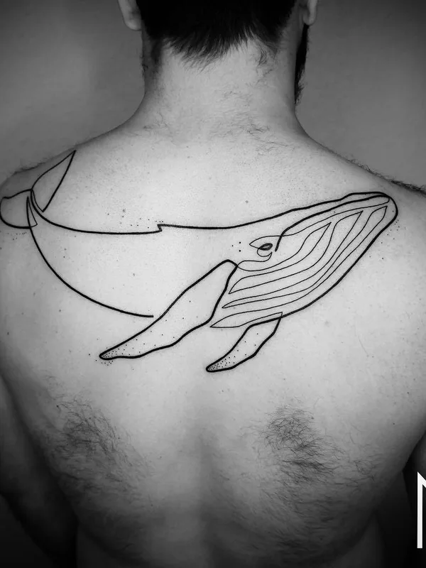 male black and grey linework татуировка на upper back #30770 | Тату мастер Mo Ganji
