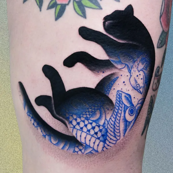 Graphic tattoo by Aleksy Marcinow in Warszawa