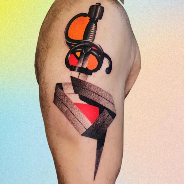 Graphic tattoo by Aleksy Marcinow in Warszawa