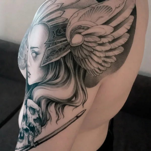 Graphic tattoo by Oleg Tort in Сочи