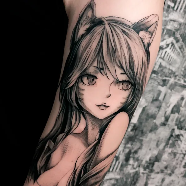 Graphic tattoo by Oleg Tort in Сочи