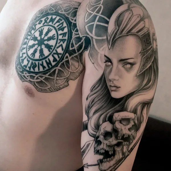 Graphic tattoo by Oleg Tort in Сочи