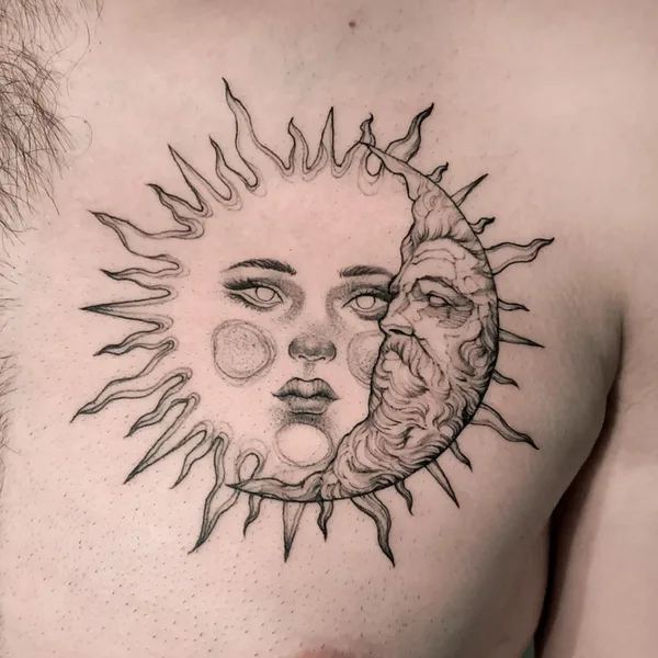 Graphic tattoo by Oleg Tort in Сочи