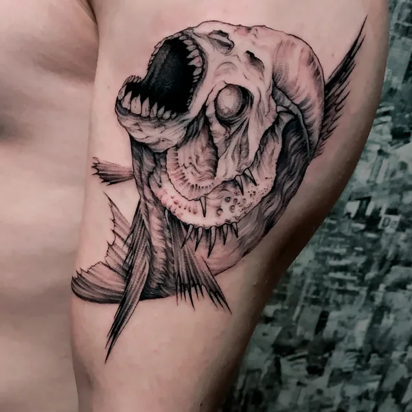 Graphic tattoo by Oleg Tort in Сочи