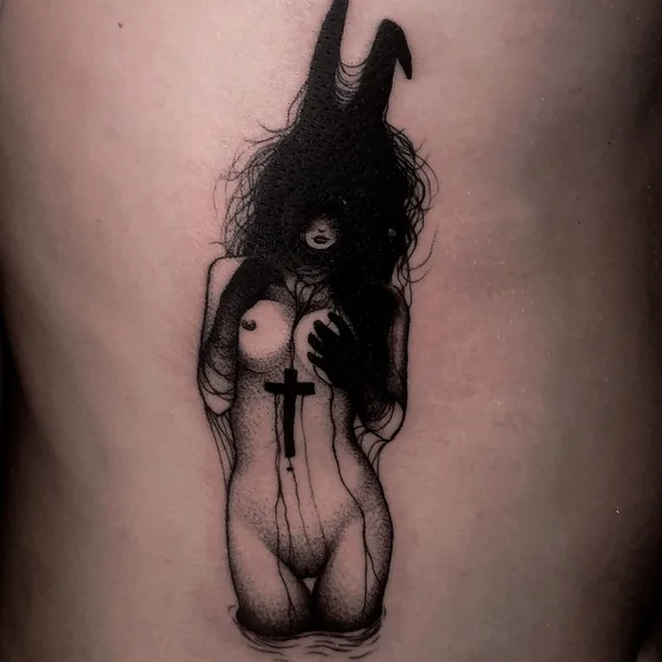 Graphic tattoo by Oleg Tort in Сочи