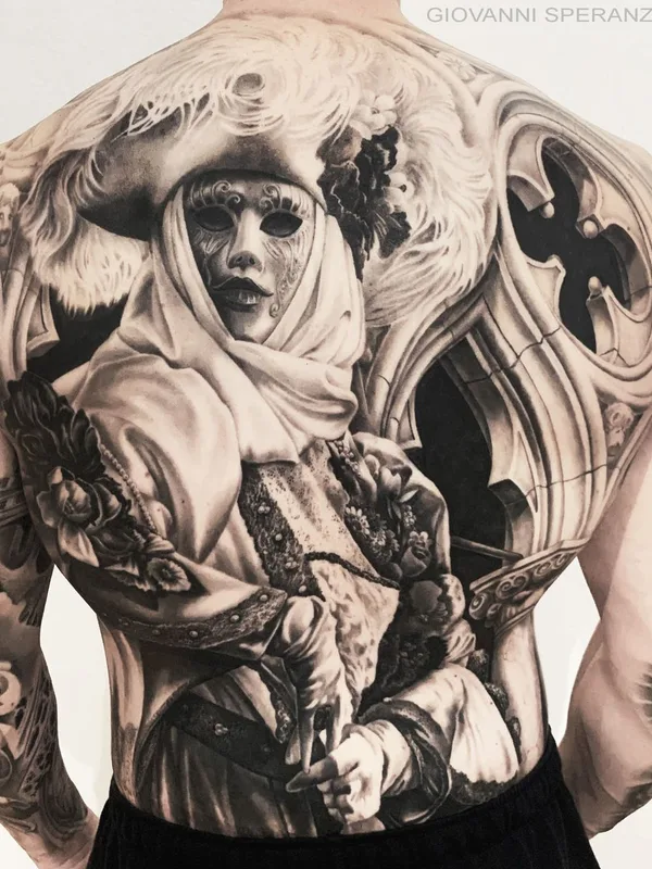 black and grey realism Tatuagem em full back #40707 | Tatuador Giovanni Speranza