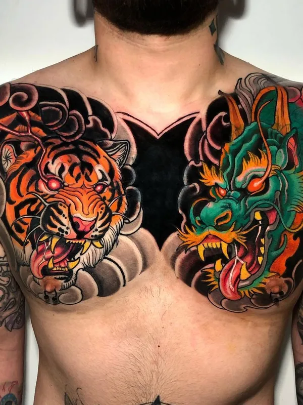 male color japanese tattoo auf chest #40715 | Tätowierer Dilan Pineda