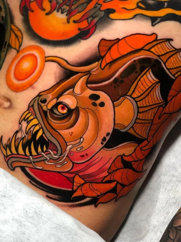 color neo traditional tattoo auf stomach #40713 | Tätowierer Dilan Pineda