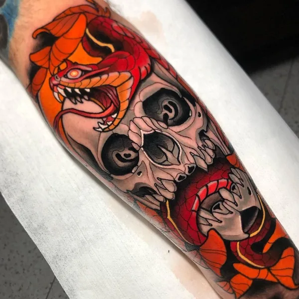 Neo Traditional tattoo by Dilan Pineda in Bogotá
