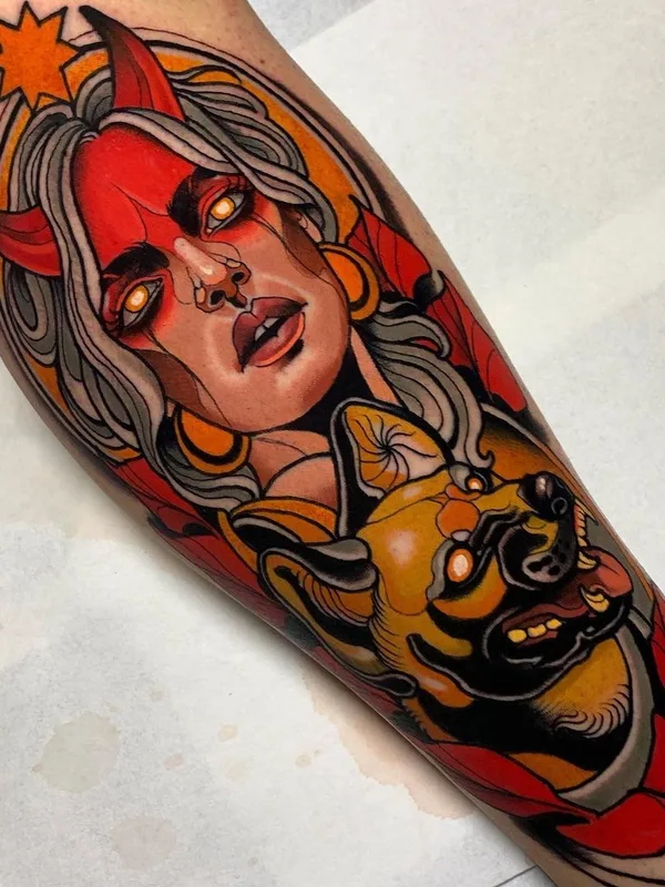 color neo traditional tattoo auf forearm #40723 | Tätowierer Dilan Pineda