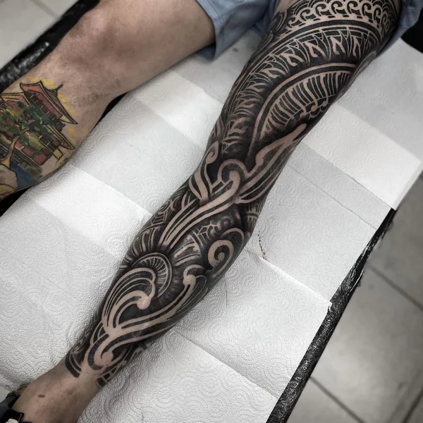 Ornamental tattoo by Israel Paketh in Buenos Aires