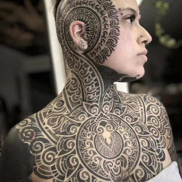 Ornamental tattoo by Israel Paketh in Buenos Aires