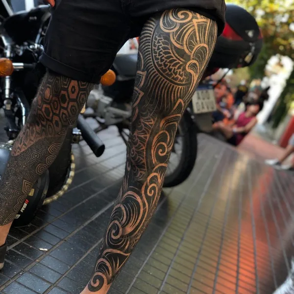 Ornamental tattoo by Israel Paketh in Buenos Aires