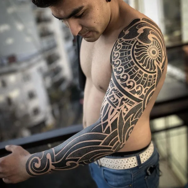 Ornamental tattoo by Israel Paketh in Buenos Aires