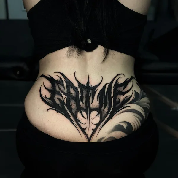 Lettering tattoo by Paul Soul in Gdańsk