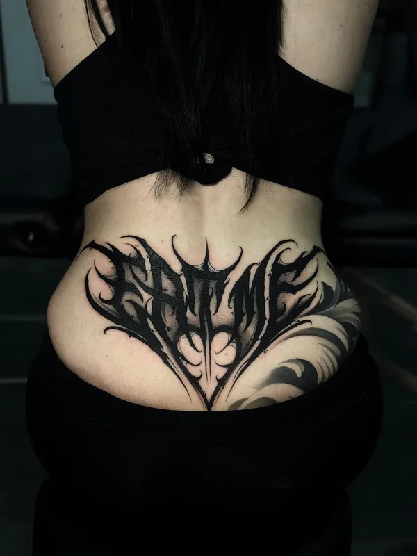 Lettering tattoo by Paul Soul in Gdańsk
