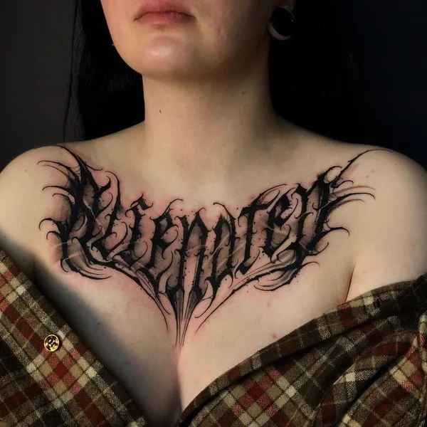 Lettering tattoo by Paul Soul in Gdańsk
