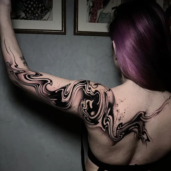 Abstract tattoo by Peste in Melbourne