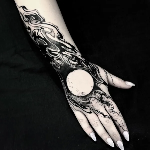 Abstract tattoo by Peste in Melbourne