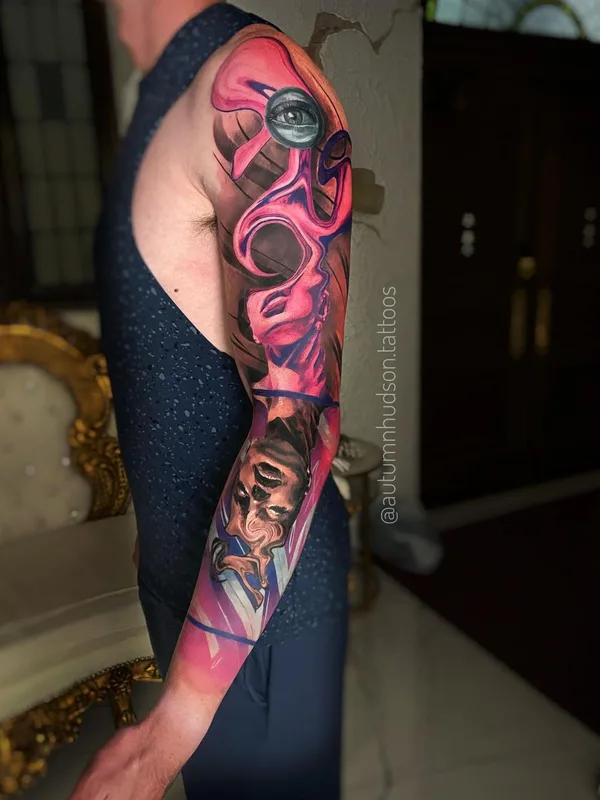 color surrealism tattoo on full sleeve #55720 | Tattoo Artist Autumn Hudson