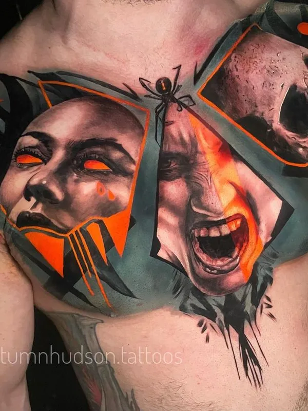 male color realism tattoo on chest #55716 | Tattoo Artist Autumn Hudson