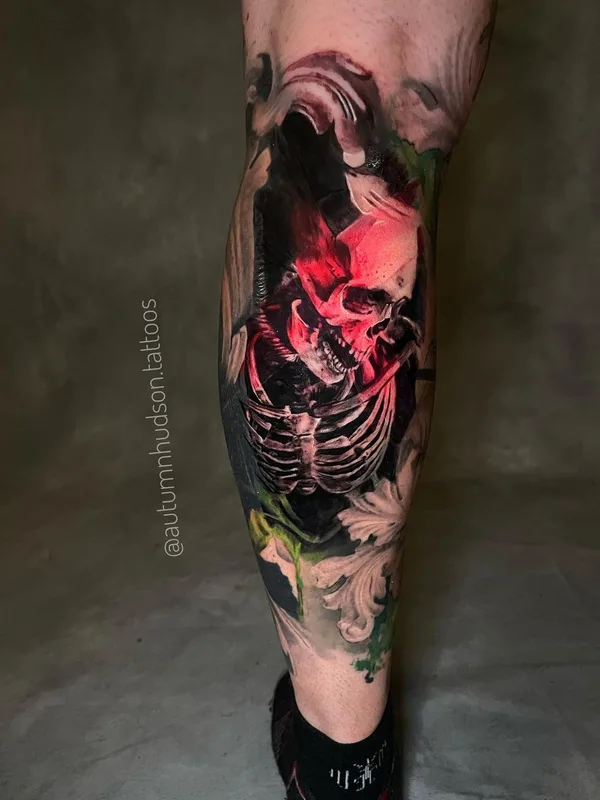 color realism tattoo on calf #55712 | Tattoo Artist Autumn Hudson