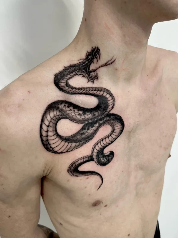 male black and grey black and grey Tatuaggio su chest #71515 | Tatuatore Дмитрий Бутченко