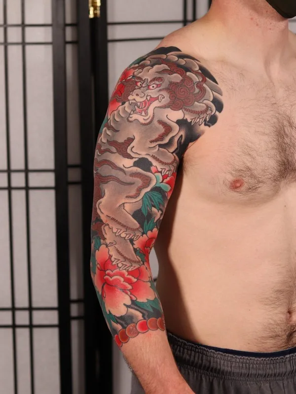 male color japanese tattoo on full sleeve #41519 | Tattoo Artist Thomas Piñeiro