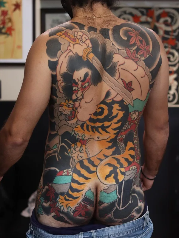 male color japanese tattoo on full back #41528 | Tattoo Artist Thomas Piñeiro