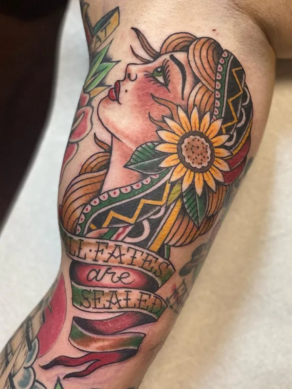color neo traditional татуировка на forearm #57501 | Тату мастер Matthew Gibson