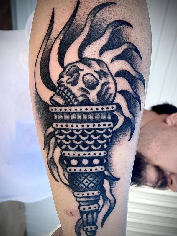 male black and grey traditional татуировка на forearm #57513 | Тату мастер Lazlow