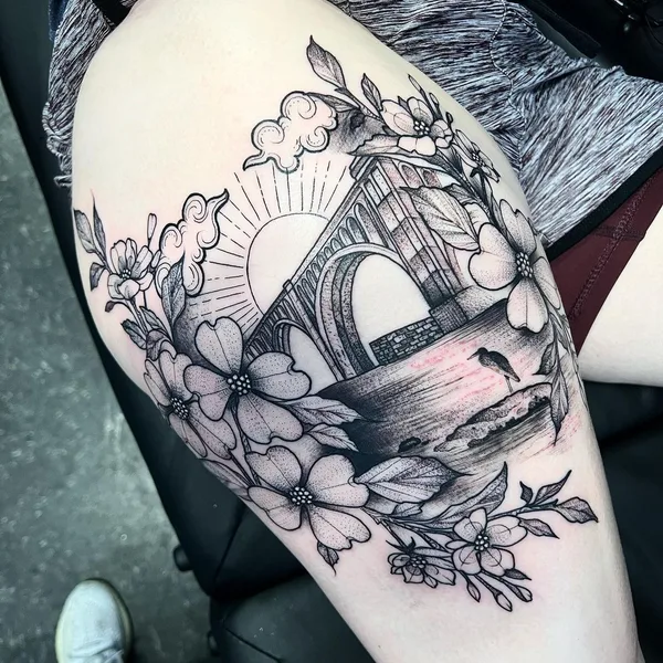 Graphic tattoo by Brad Grimes in Charleston
