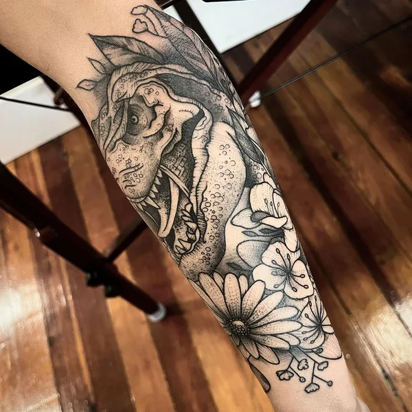 Graphic tattoo by Brad Grimes in Charleston