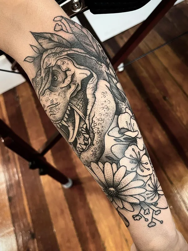 black and grey blackwork Tatuaggio su forearm #57536 | Tatuatore Brad Grimes