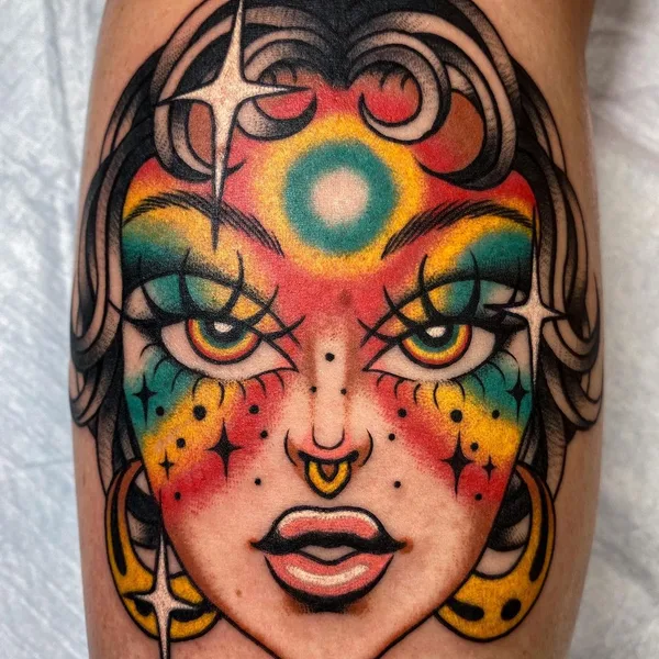 Illustrative tattoo by Amber Elise in Charleston