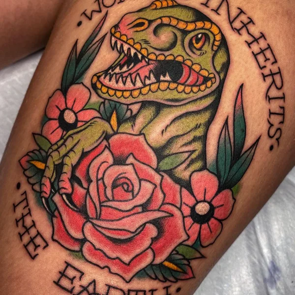 Illustrative tattoo by Amber Elise in Charleston
