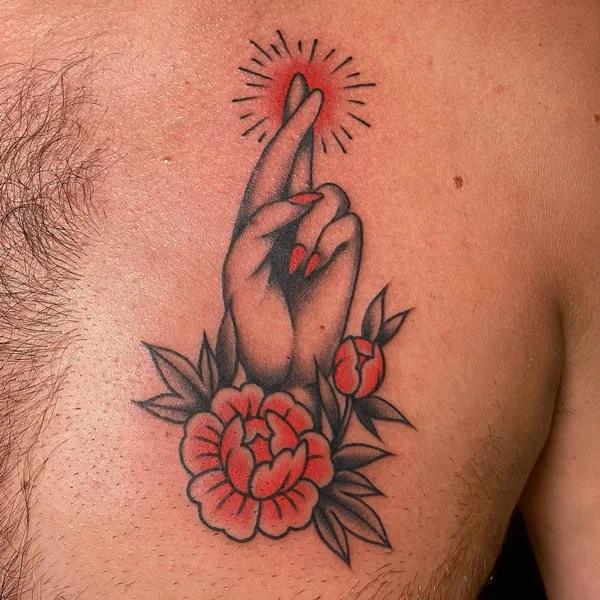 Illustrative tattoo by Amber Elise in Charleston