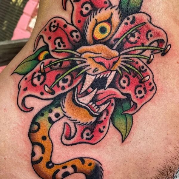 Illustrative tattoo by Amber Elise in Charleston