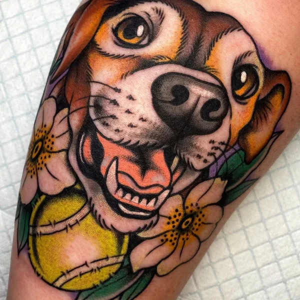 Illustrative tattoo by Amber Elise in Charleston