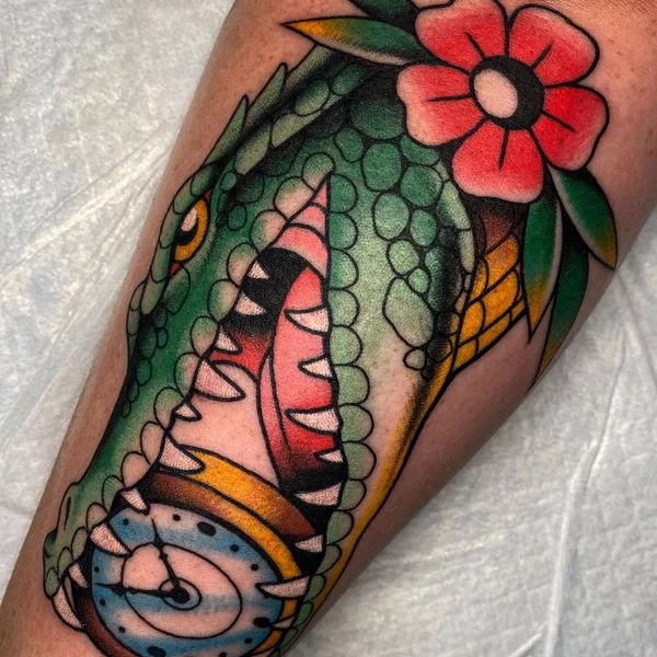 Illustrative tattoo by Amber Elise in Charleston
