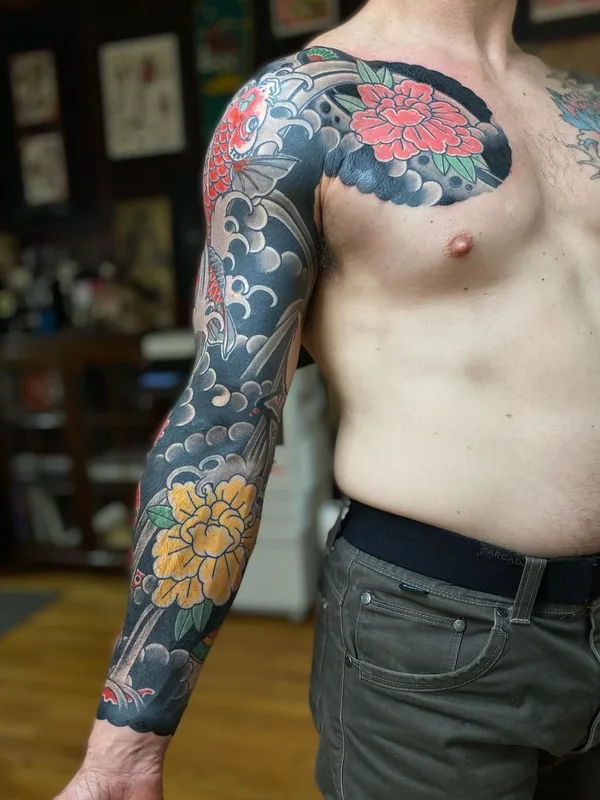 male color japanese Tatuaggio su full sleeve #57550 | Tatuatore Jason Eisenberg