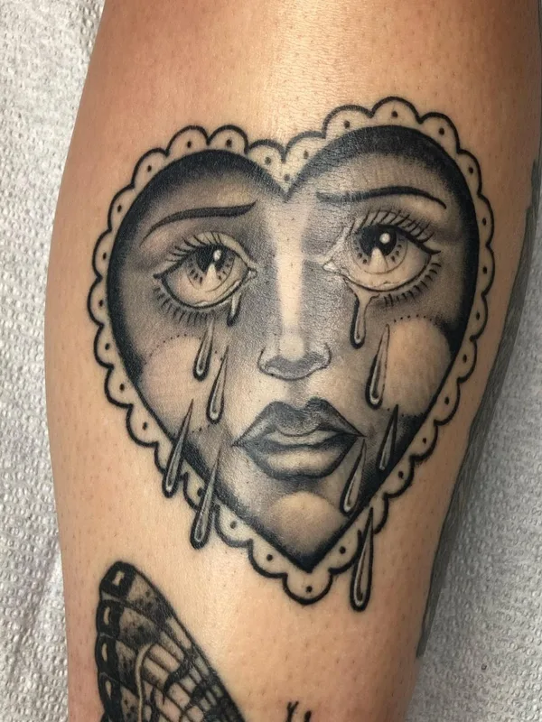 black and grey black and grey Tatuaggio su calf #57567 | Tatuatore Christian Elias