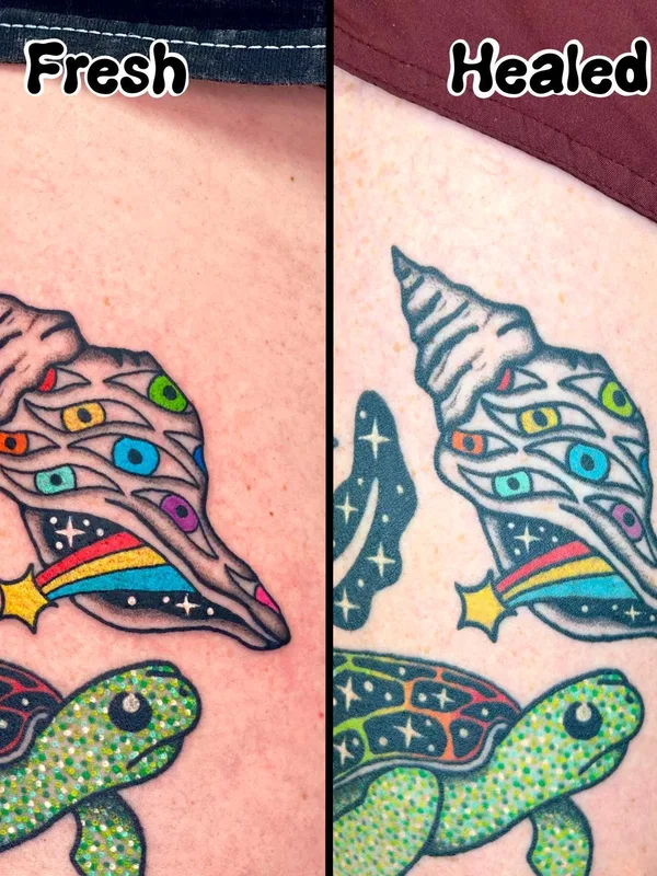 color neo traditional tatouage sur shoulder blade #57589 | Artiste tatoueur Deryk Webb