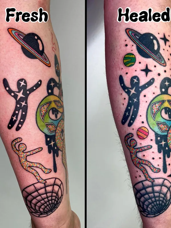 color illustrative tatouage sur forearm #57592 | Artiste tatoueur Deryk Webb